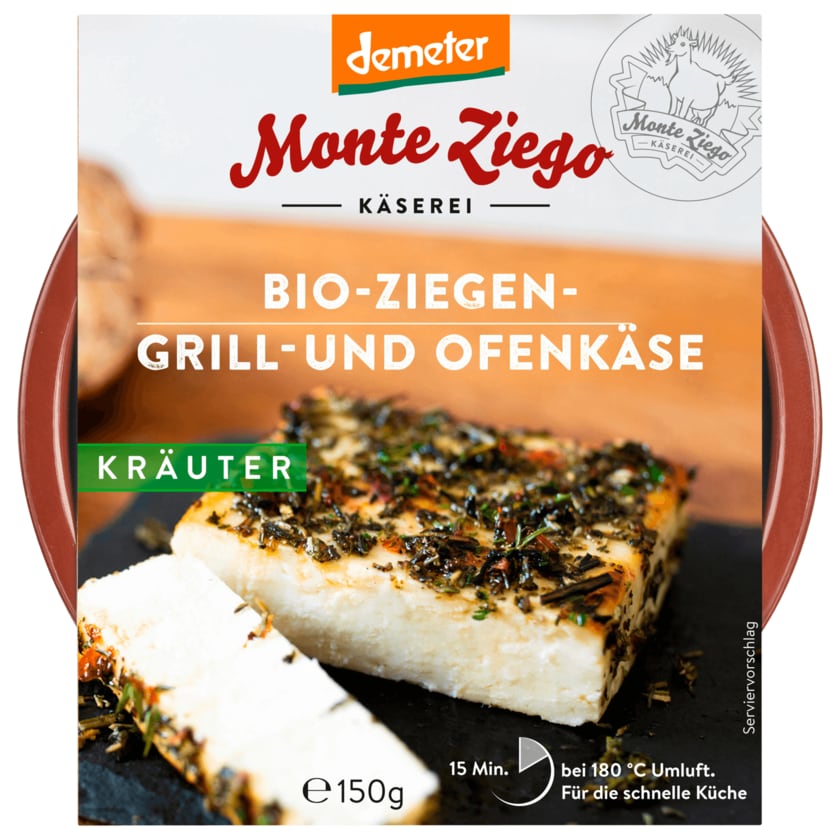 Monte Ziego Bio-Ziegen-Grill- und Ofenkäse Kräuter 150g